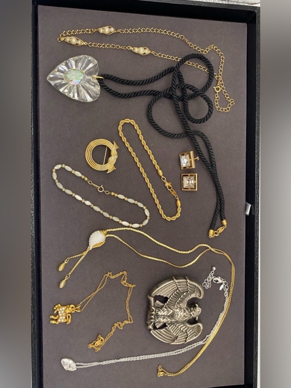 10 piece Avon Lot- Necklaces, Earrings, Brooch, Belt buckle, and Bracelet